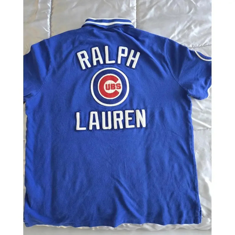 Polo Ralph Lauren MLB Collection Chicago Cubs Polo T-Shirt Blue Short Sleeve M
